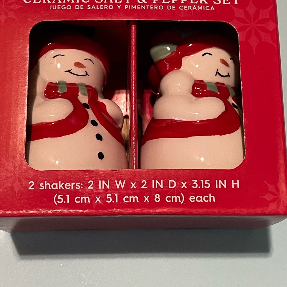 Holiday Time Snowman Shaker Set - Red and White